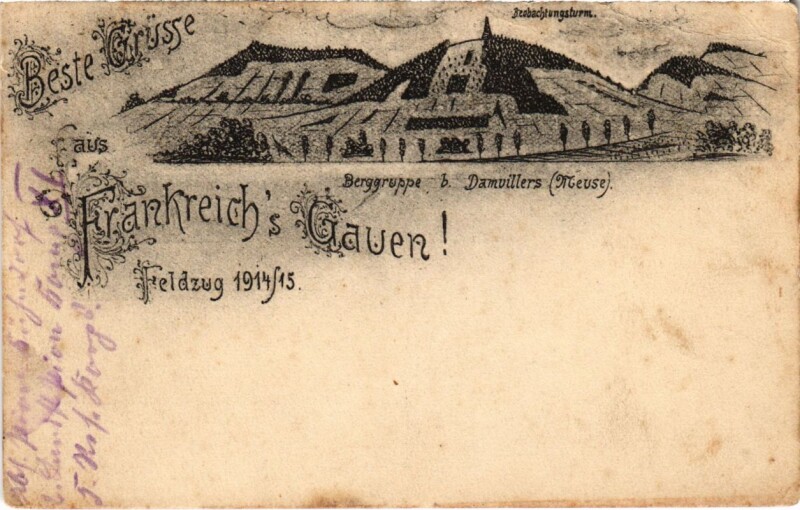 Carte postale ancienne Berggruppe bei Damvillers - Feldzug 1914-1915 à Damvillers