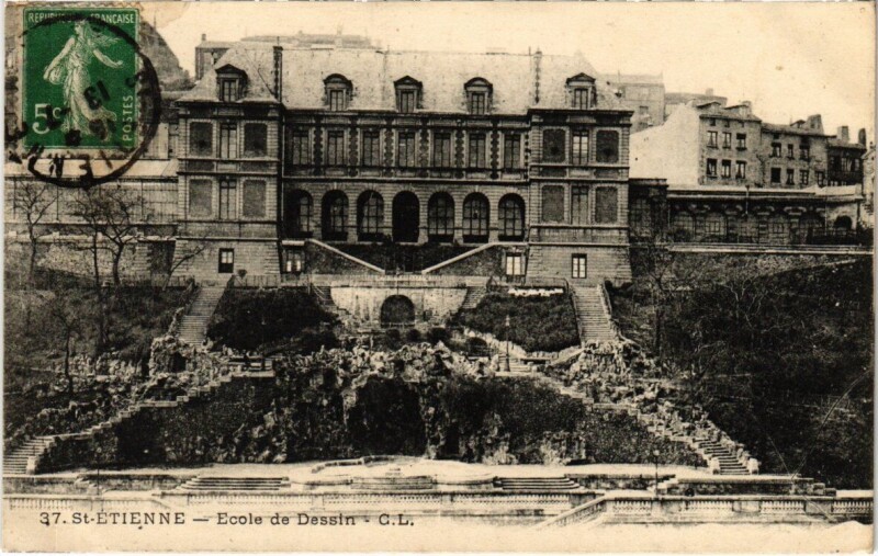 Carte postale ancienne Saint-Etienne - Ecole de Dessin à Saint-Étienne