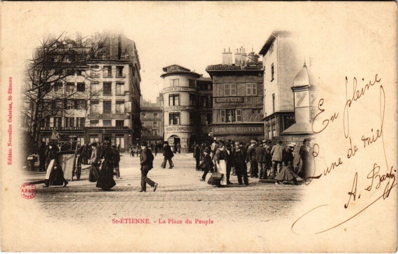 Carte postale ancienne Saint-Etienne - La Place du Peuple à Saint-Étienne