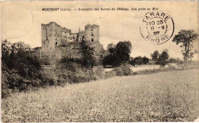 Carte postale ancienne Montront - Ensemble des Ruines du Chateau