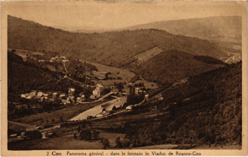Carte postale ancienne Coo - Panorama général