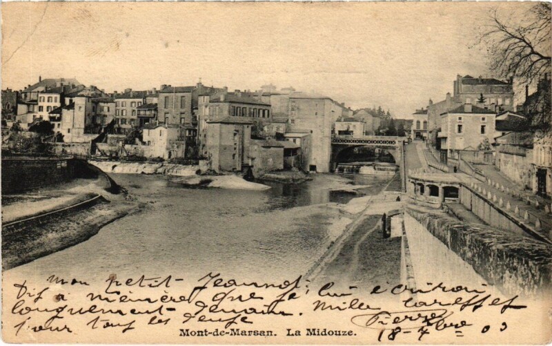 Carte postale ancienne Mont-de-Marsan - La Midouze à Mont-de-Marsan