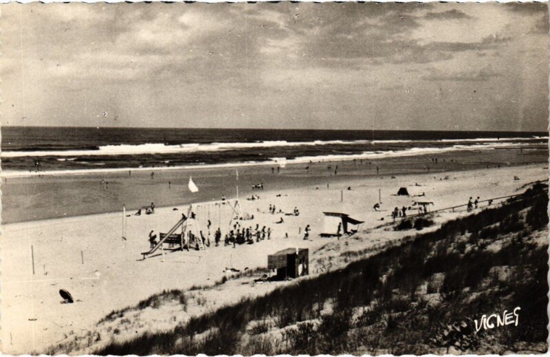 Carte postale ancienne Biscarrosse-Plage - A Marée Basse à Biscarrosse