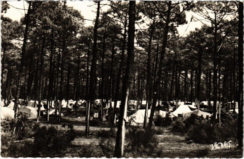 Carte postale ancienne Biscarrosse-Plage - Camping en Forét à Biscarrosse