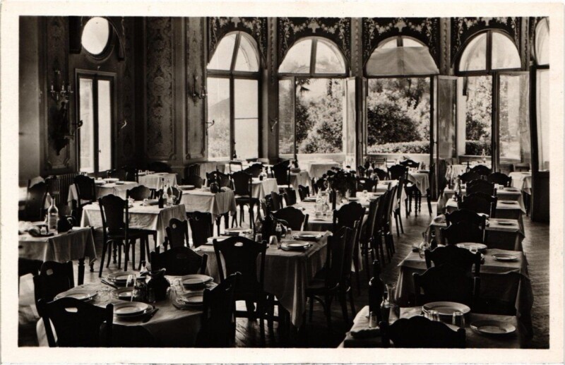 Carte postale ancienne Cannes - Le Refuge des Cheminots - Campestra - La Salle a manger à Cannes