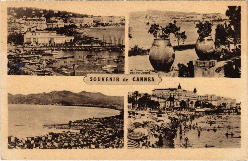 Carte postale ancienne Souvenir de Cannes à Cannes