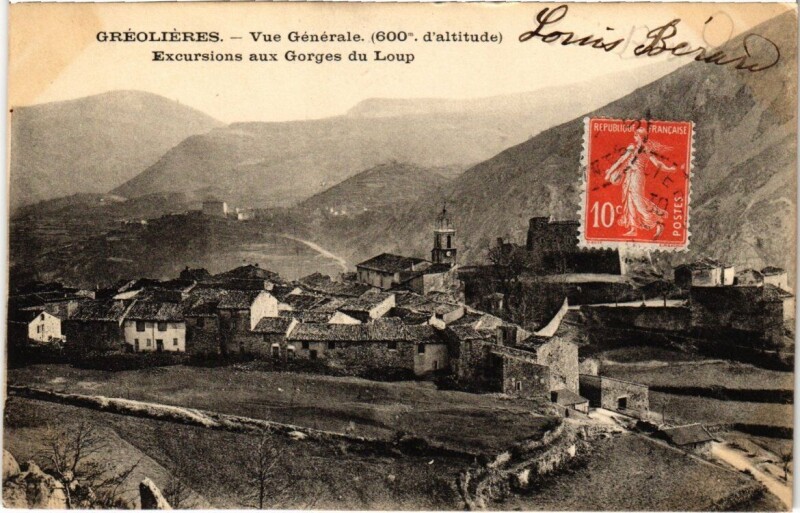 Carte postale ancienne Gréoliéres - Vue Générale à Gréolières