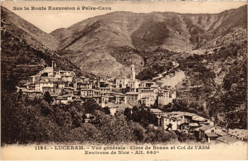 Carte postale ancienne Luceram - Vue générale à Lucéram