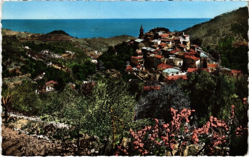 Carte postale ancienne Gorbio - Vue générale à Gorbio