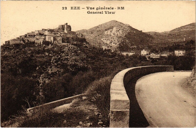 Carte postale ancienne Eze - Vue générale à Èze