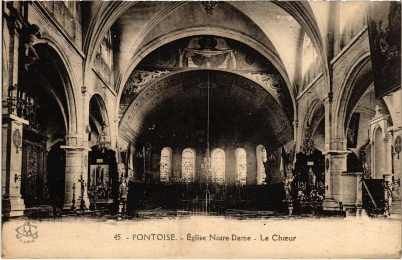 Carte postale ancienne Pontoise - Eglise Notre-Dame - Le Choeur à Pontoise