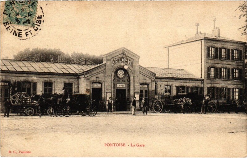 Carte postale ancienne Pontoise - La Gare à Pontoise