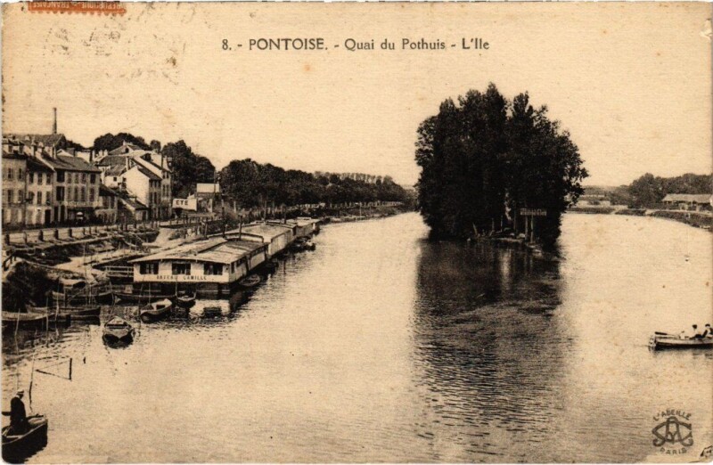 Carte postale ancienne Pontoise - Quai du Pothuis - L'Ile à Pontoise