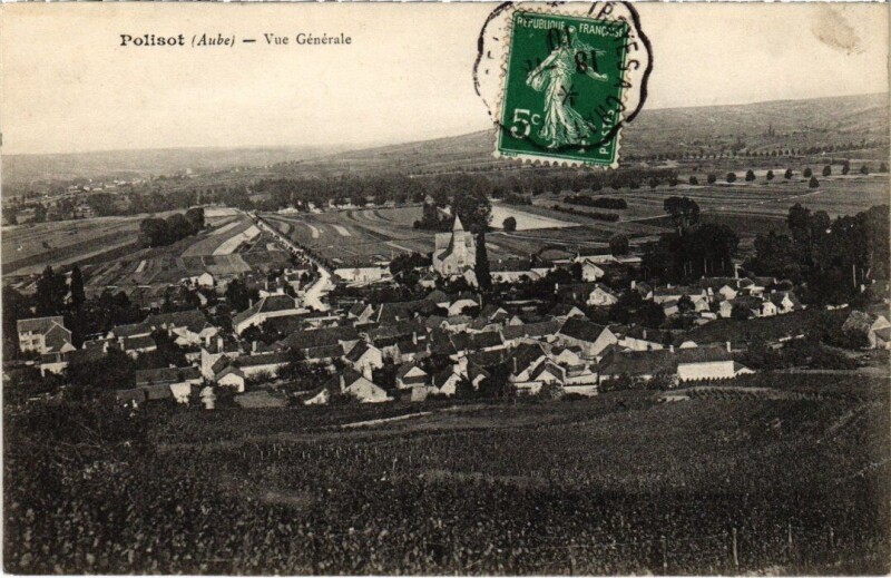 Carte postale ancienne Polisot - Vue générale à Polisot