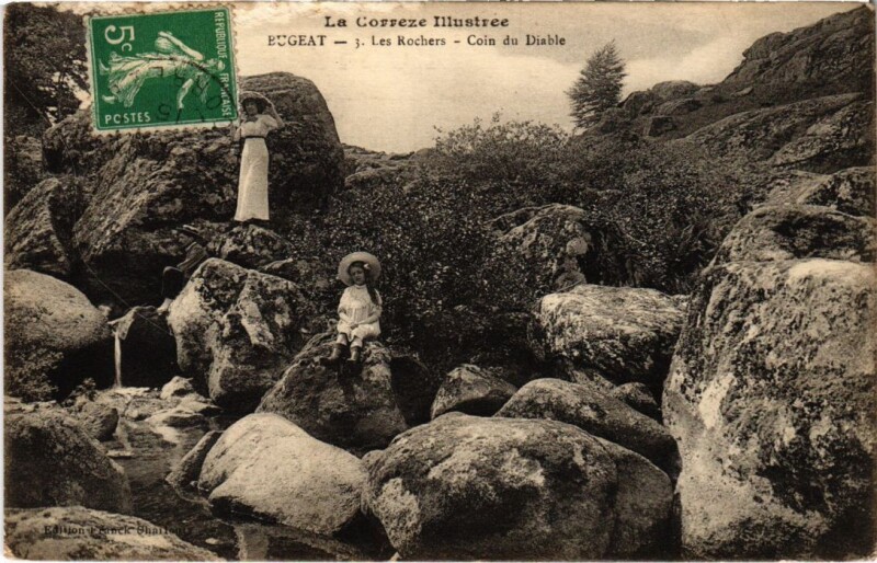 Carte postale ancienne Bugeat - Coin du Diable à Bugeat