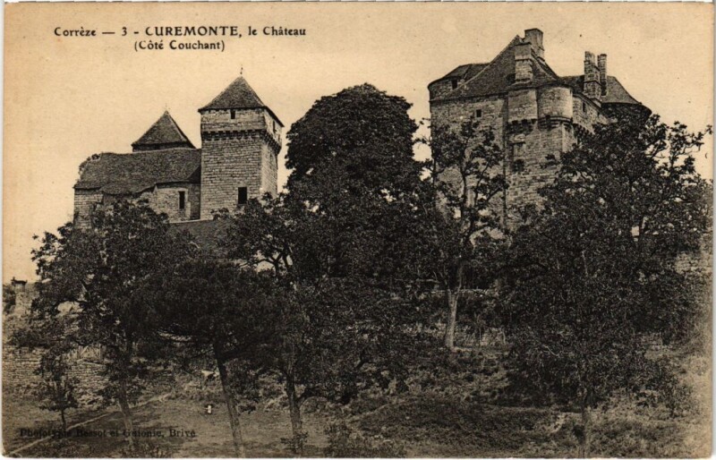 Carte postale ancienne Curemonte - Le Chateau - Cote Couchant à Curemonte