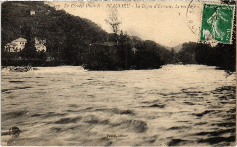 Carte postale ancienne Beaulieu - La Digue d'Estresse - Le Pas du Roi