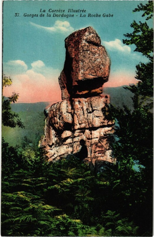 Carte postale ancienne La Roche Gabe - Gorges de la Dordogne