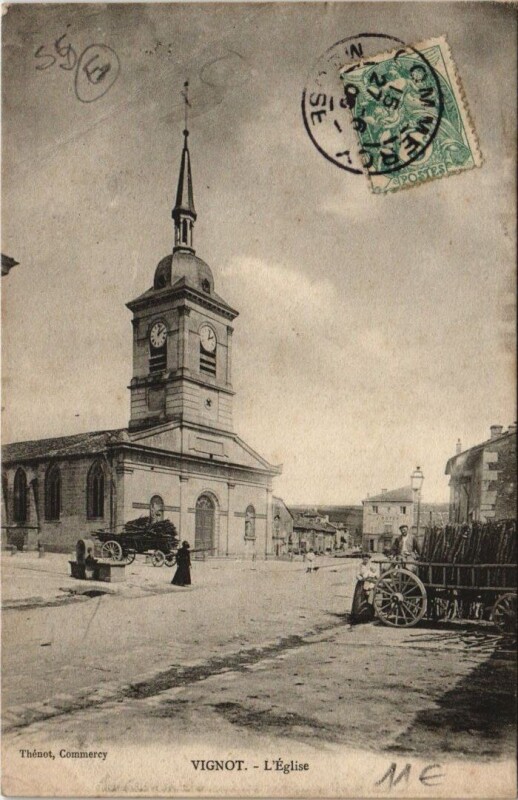 Carte postale ancienne Vignot - L'Eglise à Vignot