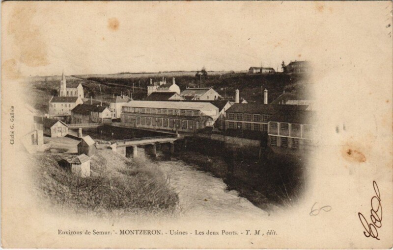 Carte postale ancienne Montzeron - Usines les deux Ponts
