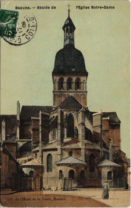 Carte postale ancienne Beaune - Abside de l'Eglise N.D. à Beaune