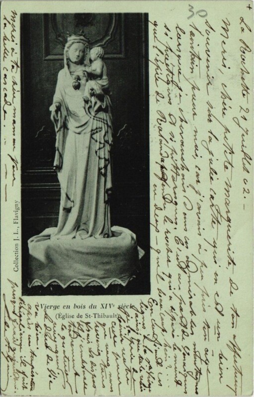 Carte postale ancienne Semur - Vierge en bois du XIVe siecle