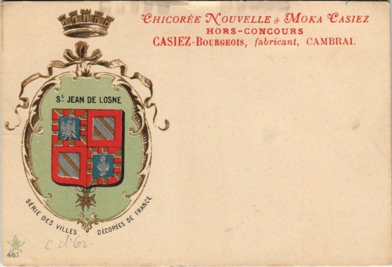 Carte postale ancienne Saint-Jean-de-Losne - Série des villes fabricant Casiez-Bourgeois à Saint-Jean-de-Losne