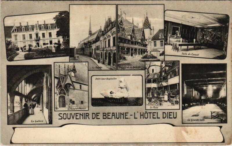 Carte postale ancienne Beaune - Souvenir collage à Beaune