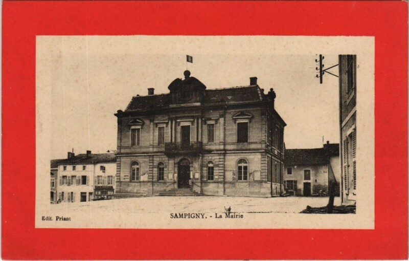 Carte postale ancienne Sampigny - La mairie à Sampigny