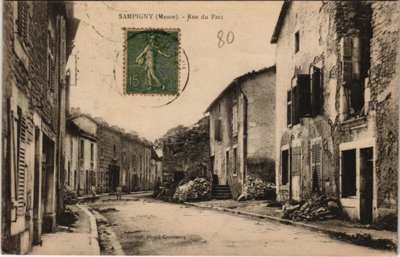 Carte postale ancienne Sampigny - Rue du parc à Sampigny