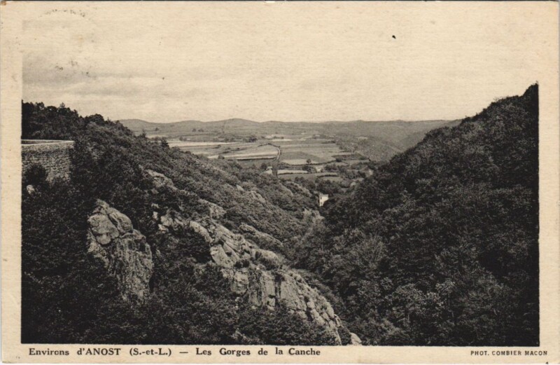 Carte postale ancienne Env. d'Anost - Les Gorges de la Canche à Anost
