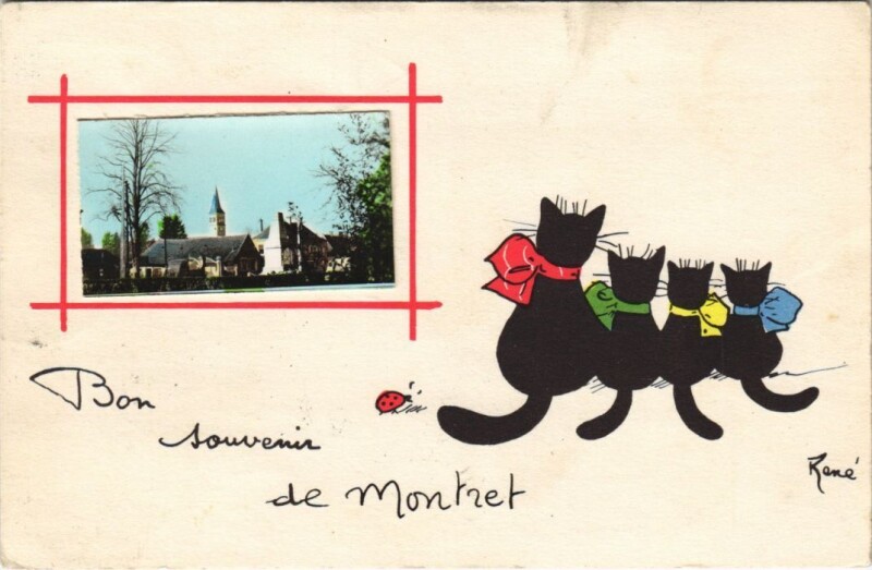 Carte postale ancienne Bon souvenir de Montret à Montret