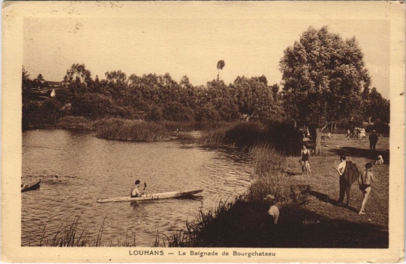 Carte postale ancienne Louhans - La Baignade de Bourgchateau à Louhans