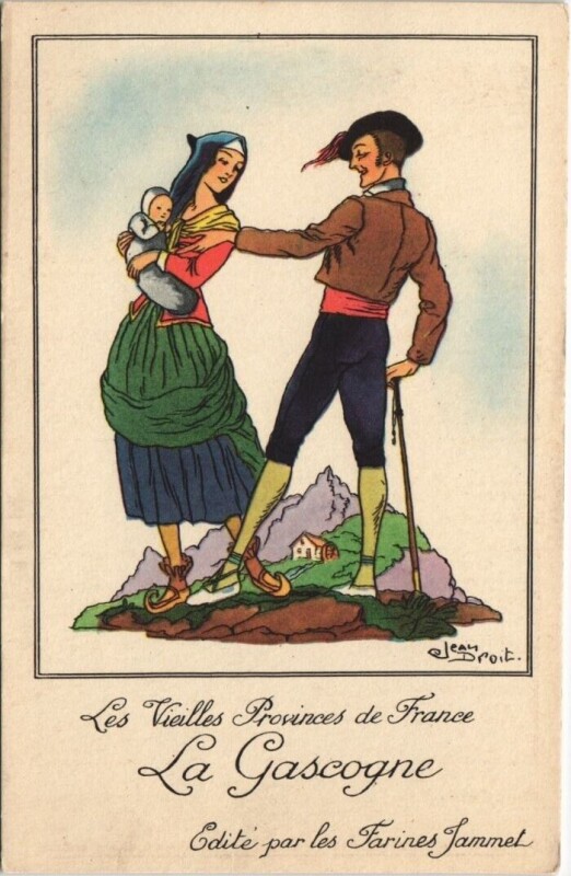 Carte postale ancienne Les Vieilles Provinces de France La Gascogne