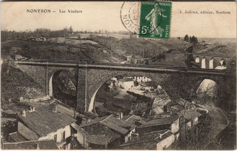 Carte postale ancienne Nontron - Les Viaducs à Nontron