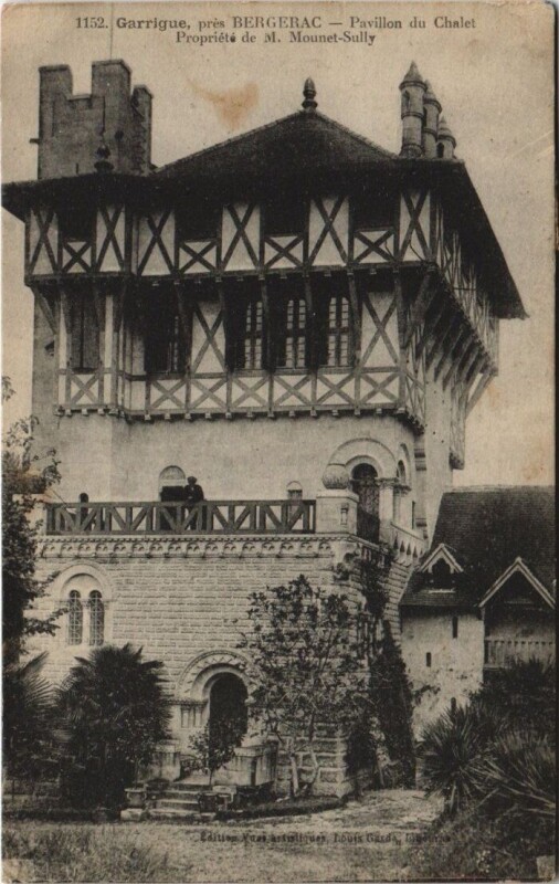 Carte postale ancienne Garrigue pres Bergerac - Pavillon du Chalet Propriete de M. Mounet à Bergerac