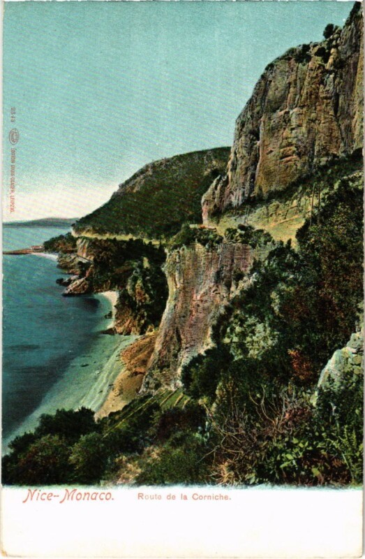 Carte postale ancienne Nice- Route de la Corniche France
