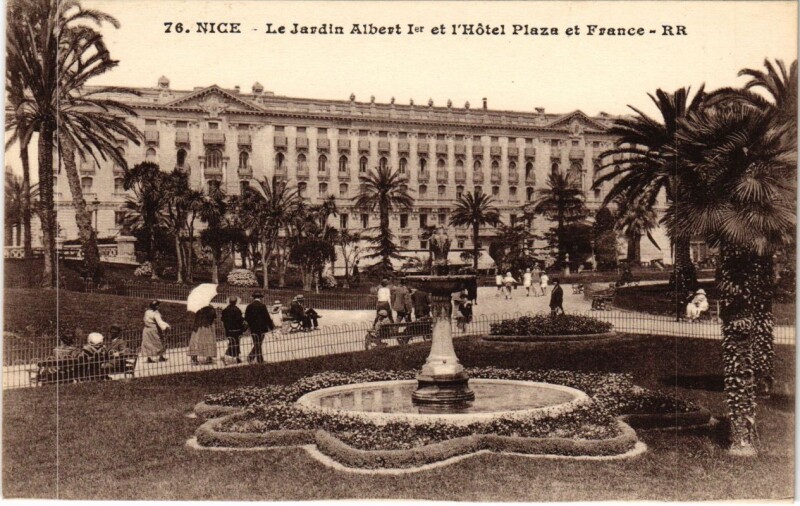 Carte postale ancienne Nice- Jardin Albert Ier ,Hotel Plaza et France France