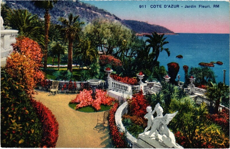 Carte postale ancienne Nice- Jardin Fleuri France