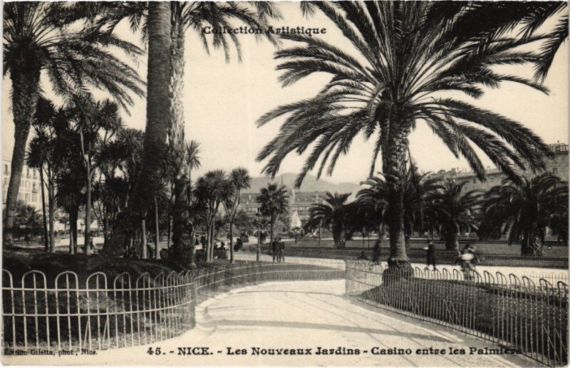 Carte postale ancienne Nice- Nouveaux Jardins, Casino entre les Palmiers France