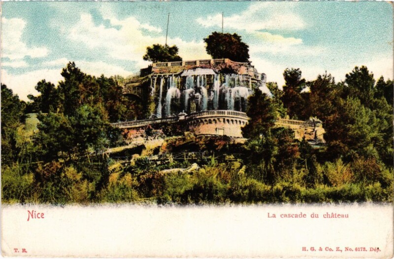 Carte postale ancienne Nice- La Cascade du Chateau France