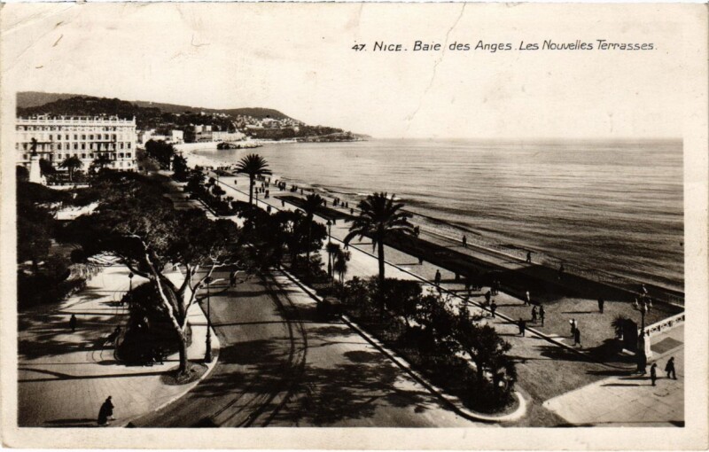 Carte postale ancienne Nice- Baie des Anges, Les Nouvelles Terrasses France