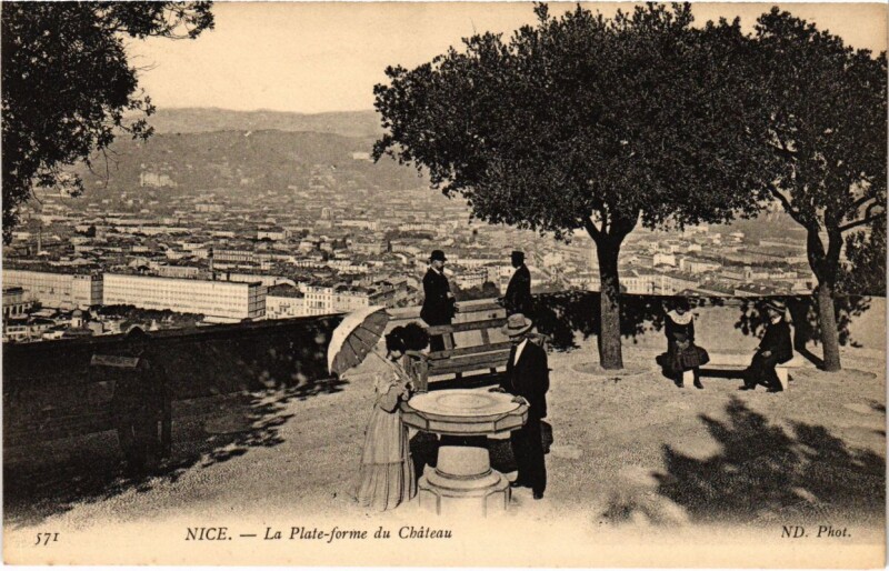 Carte postale ancienne Nice- La Plate Forme du Chateau France