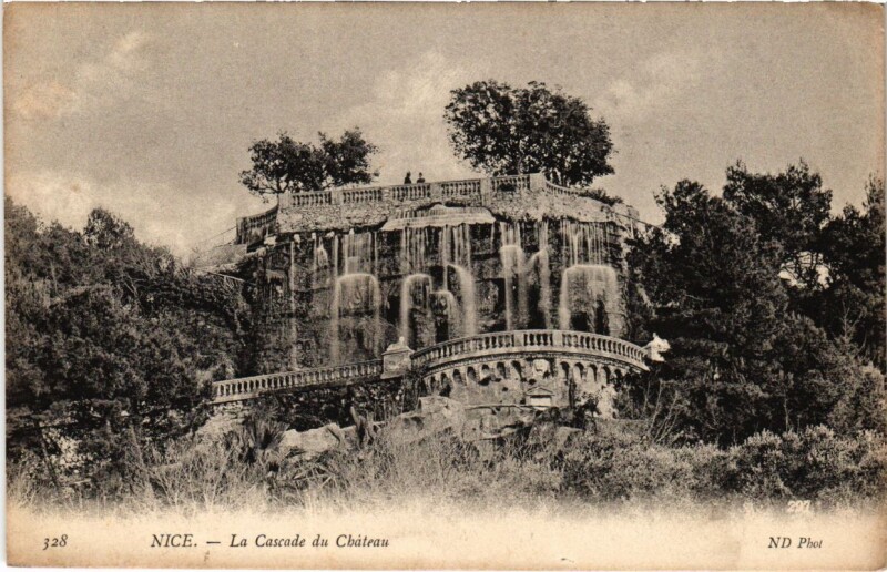 Carte postale ancienne Nice- Cascade du Chateau France