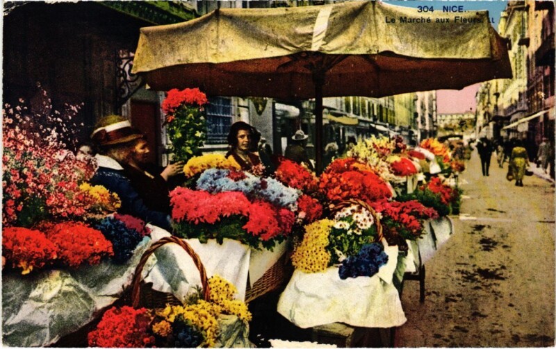 Carte postale ancienne Nice- Marche aux Fleurs France