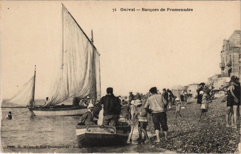 Carte postale ancienne Onival - Barques de Promenades