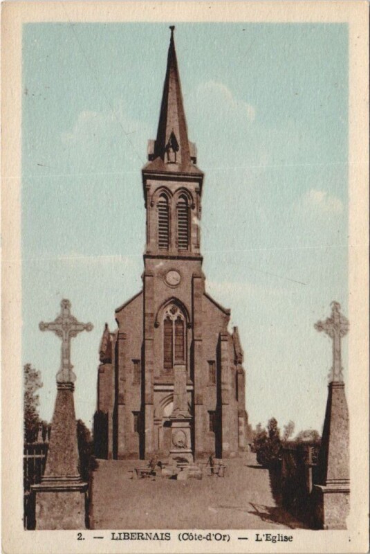 Carte postale ancienne Libernais - L'Eglise