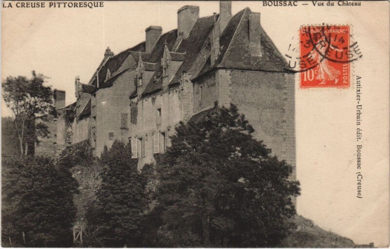 Carte postale ancienne Boussac - Vue du Chateau à Boussac
