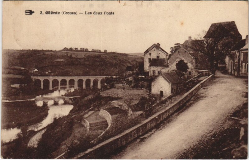 Carte postale ancienne Glenic - Les deux Ponts à Glénic