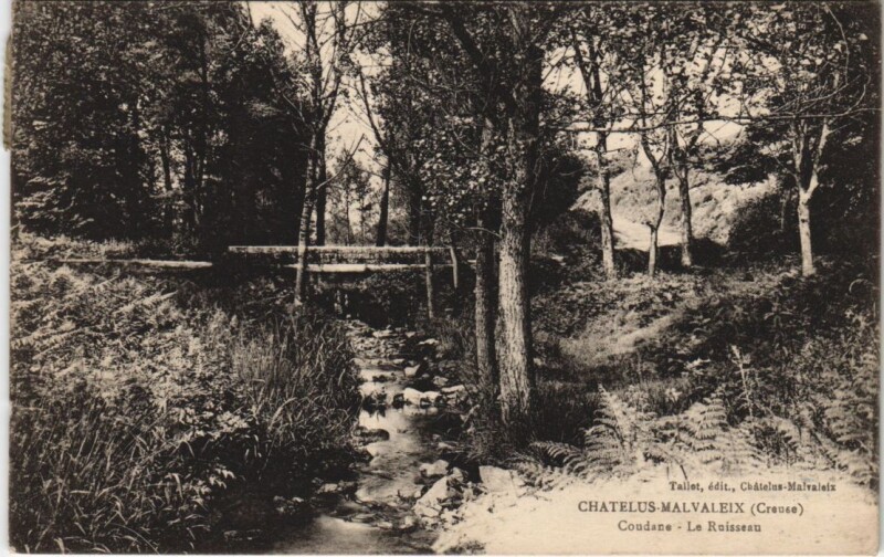Carte postale ancienne Chatelus-Malvaleix Coudane - Le Ruisseau